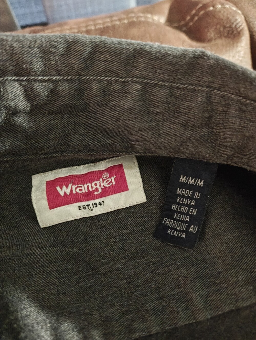 Men's Wrangler jacket label